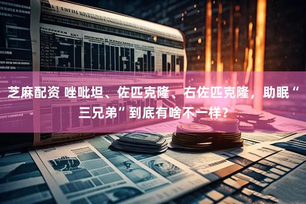 芝麻配资 唑吡坦、佐匹克隆、右佐匹克隆，助眠“三兄弟”到底有啥不一样？